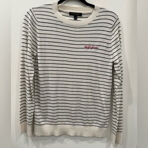 Banana Republic Black and White Striped Crewneck Size Small